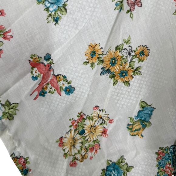 Vintage 1970s Floral Long House Dress Nightgown Medium White Cottage Boho Dainty - Picture 4 of 5